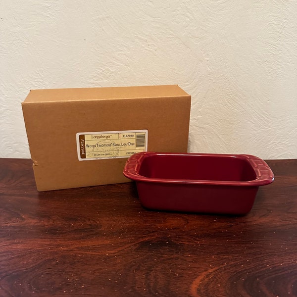2005 Longaberger Woven Traditions Small Loaf Dish Paprika New in Box 8 inches x 4 inches