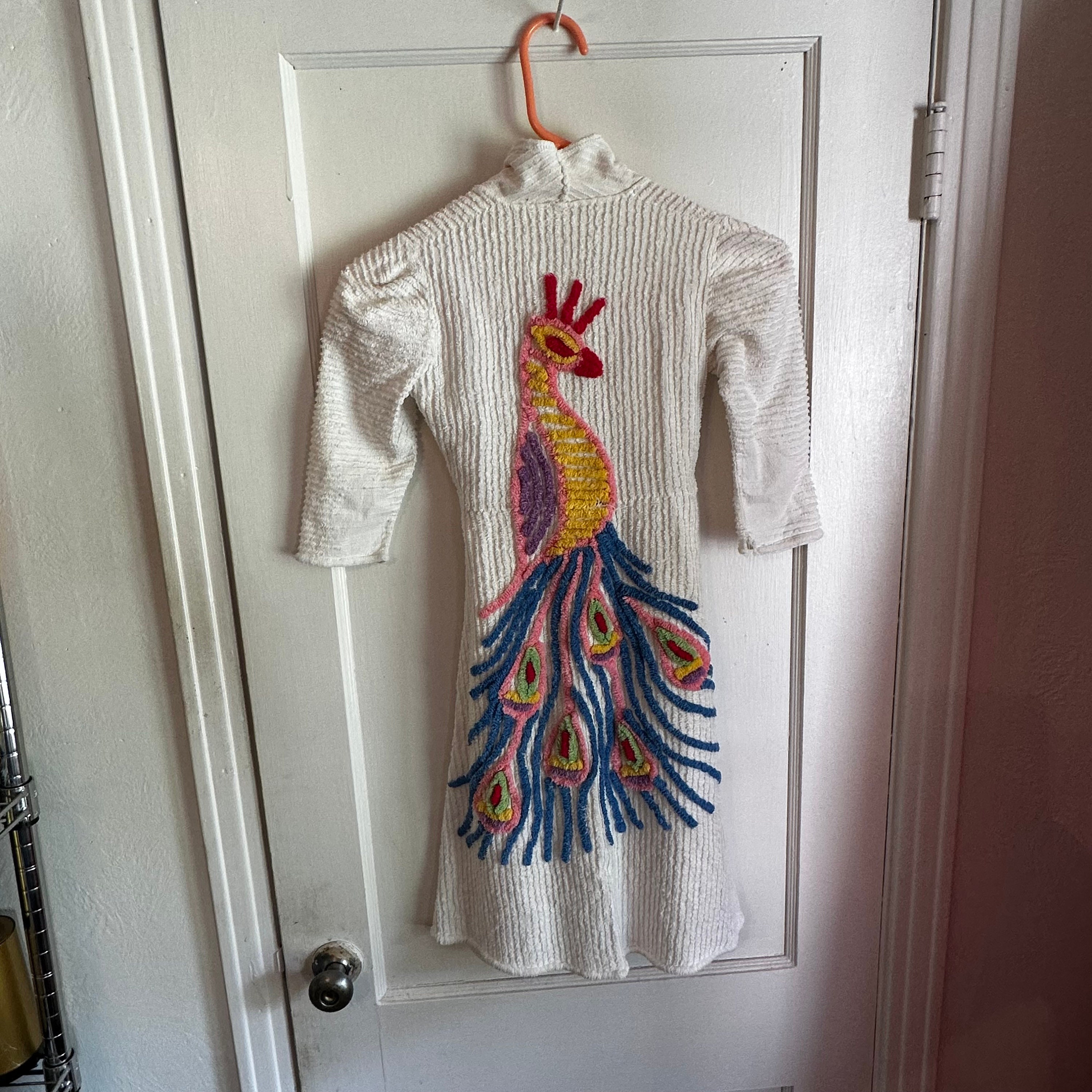 Vintage 1950s Childs Size 4 Peacock Chenille Bathrobe - Etsy