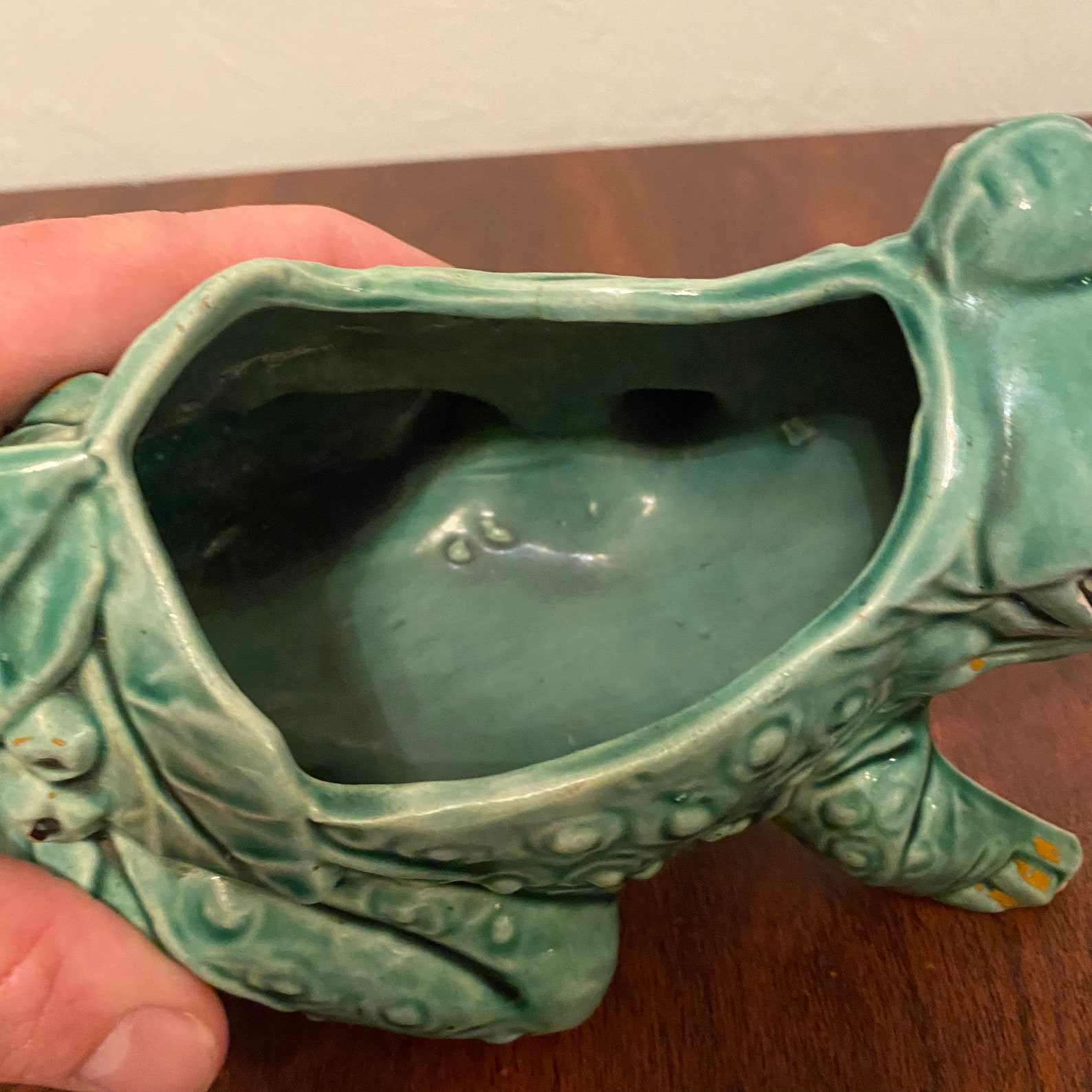 Vintage Mccoy Pottery Green Frog Planter W/ Leaves and Berries Etsy