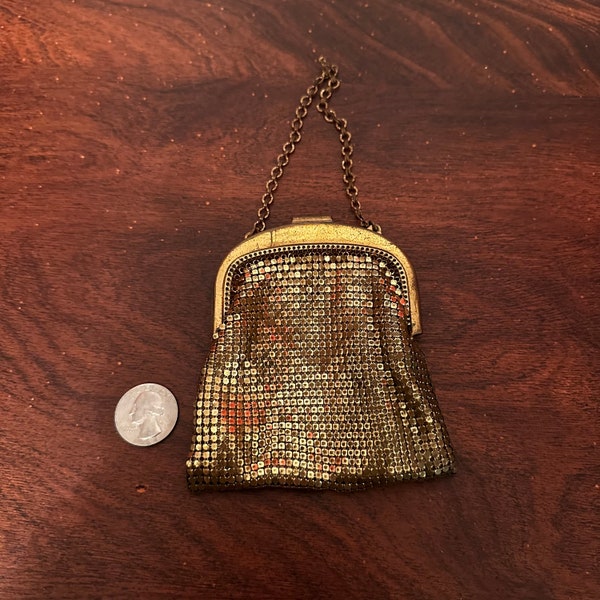 Petit Porte-monnaie Vintage En Mesh Blanc - Style Whiting & Davis ? - Oromesh, Occasion
