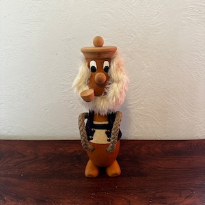 Vintage MCM 1960’s Danish Modern Hans Bolling Style 11” Teak Wood Sea Captain Figurine Made in Denmark Rope Arms