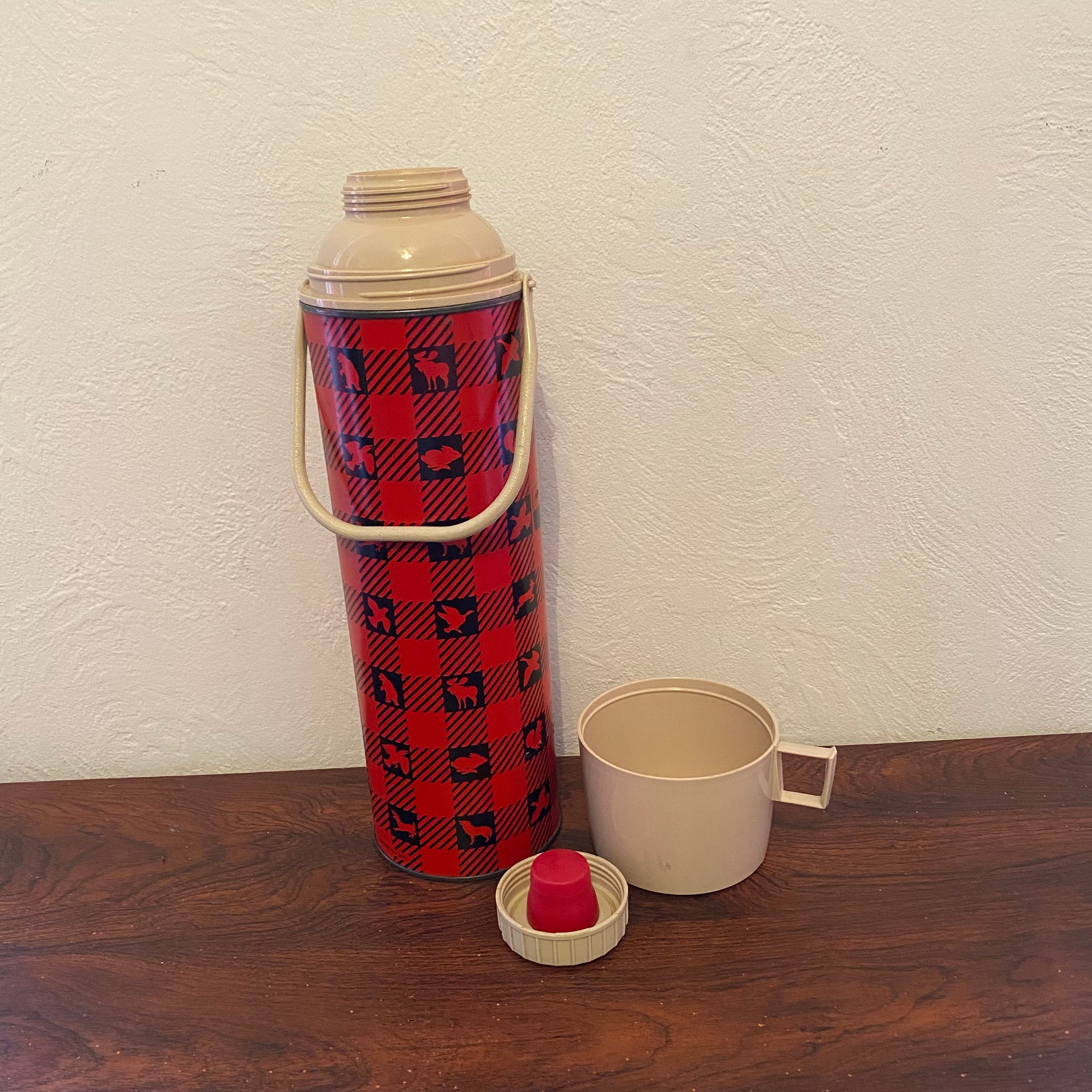 Vintage Winchester Hunting Plaid Thermos Quart Size