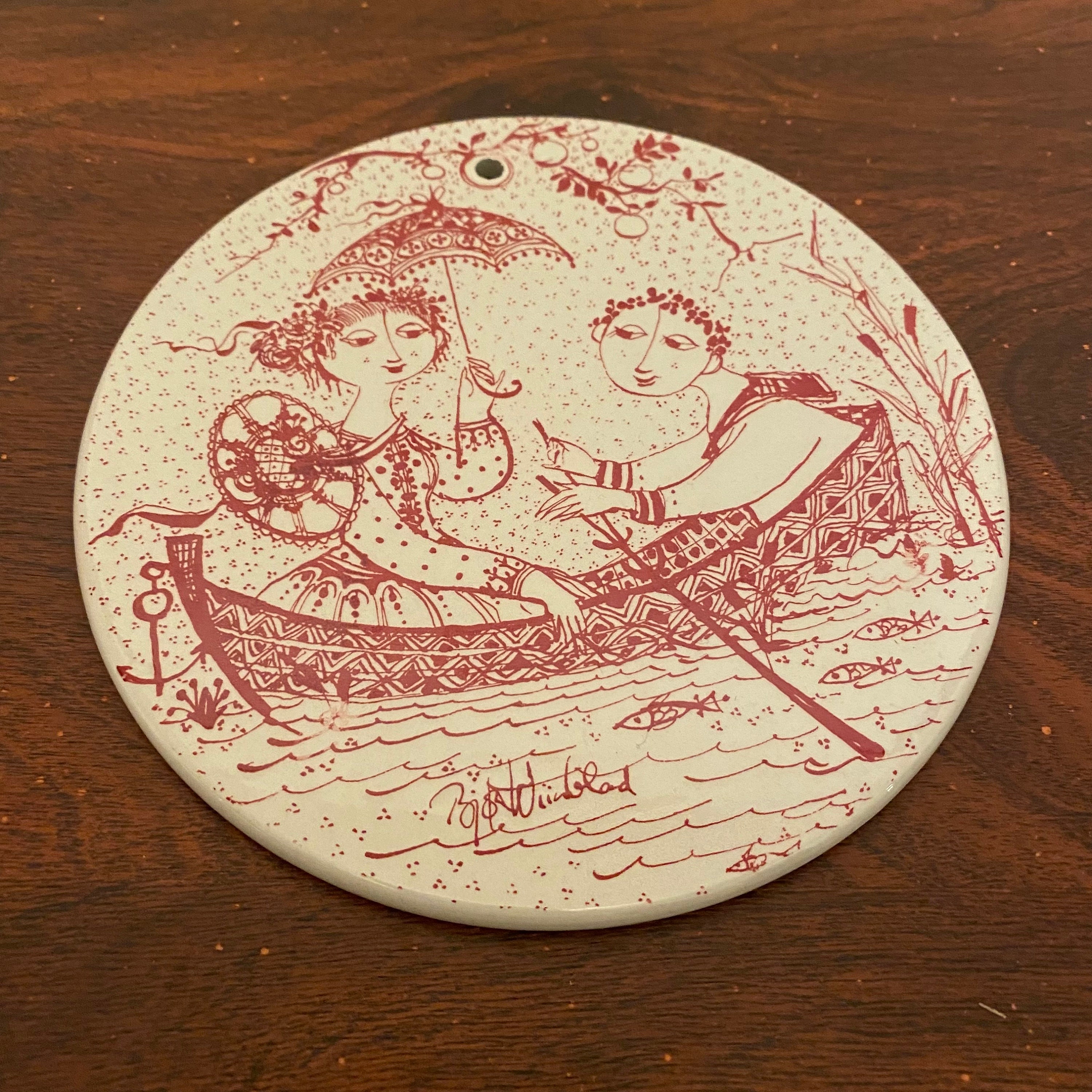 NYMOLLE ニモール Bjorn Wiinblad シーズンプレート 2枚 Whimsical Danish Garden Party Small Plate and Cup by Bjorn
