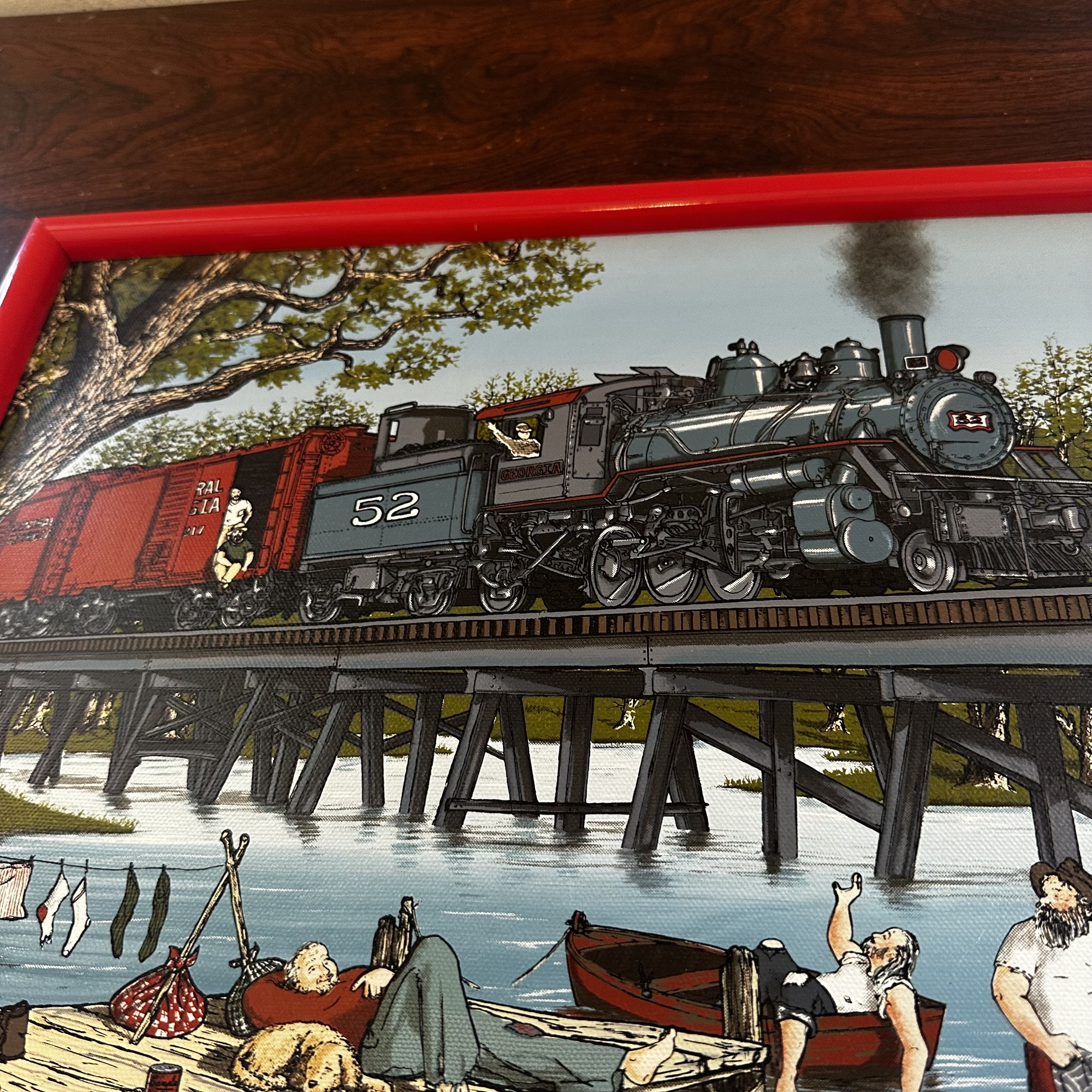 Vintage H. Hargrove “lazy Days” Oil Painting Serigraph 17x13