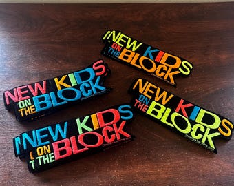 Vintage 1990 Deadstock New Kids On The Block 9” Long by 3” Wide Iron-On Patch SOLD INDIVIDUALLY