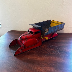 Vintage 1930's Marx Toys Pressed Steel Lumar Contractors Dump