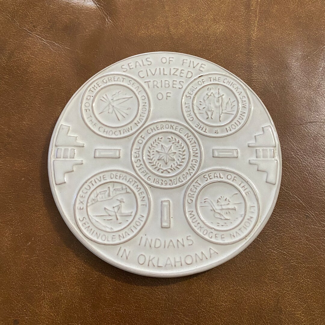 Vintage Frankoma Pottery Seals of Five Civilized Tribes of Indians in
