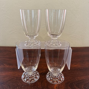 Vintage Set of 4 Fostoria “American Lady” Pattern 12 Ounce Clear Juice Glasses in Excellent Condition