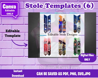 Graduation Stole Templates, 2024, Graduation, Grad, Senior, Stole, Templates Editable Canva