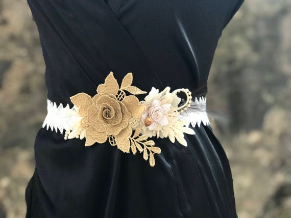 boho bridal sash