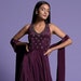 Wine Floral Embriodered Anarakali