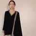 Girl Velvet Sharara Set-Black