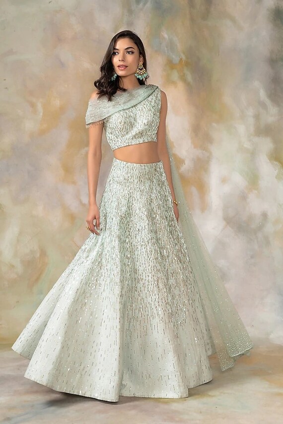 Buy Powder Blue Skirt Top (lehenga Set)--prom, Evening Dress