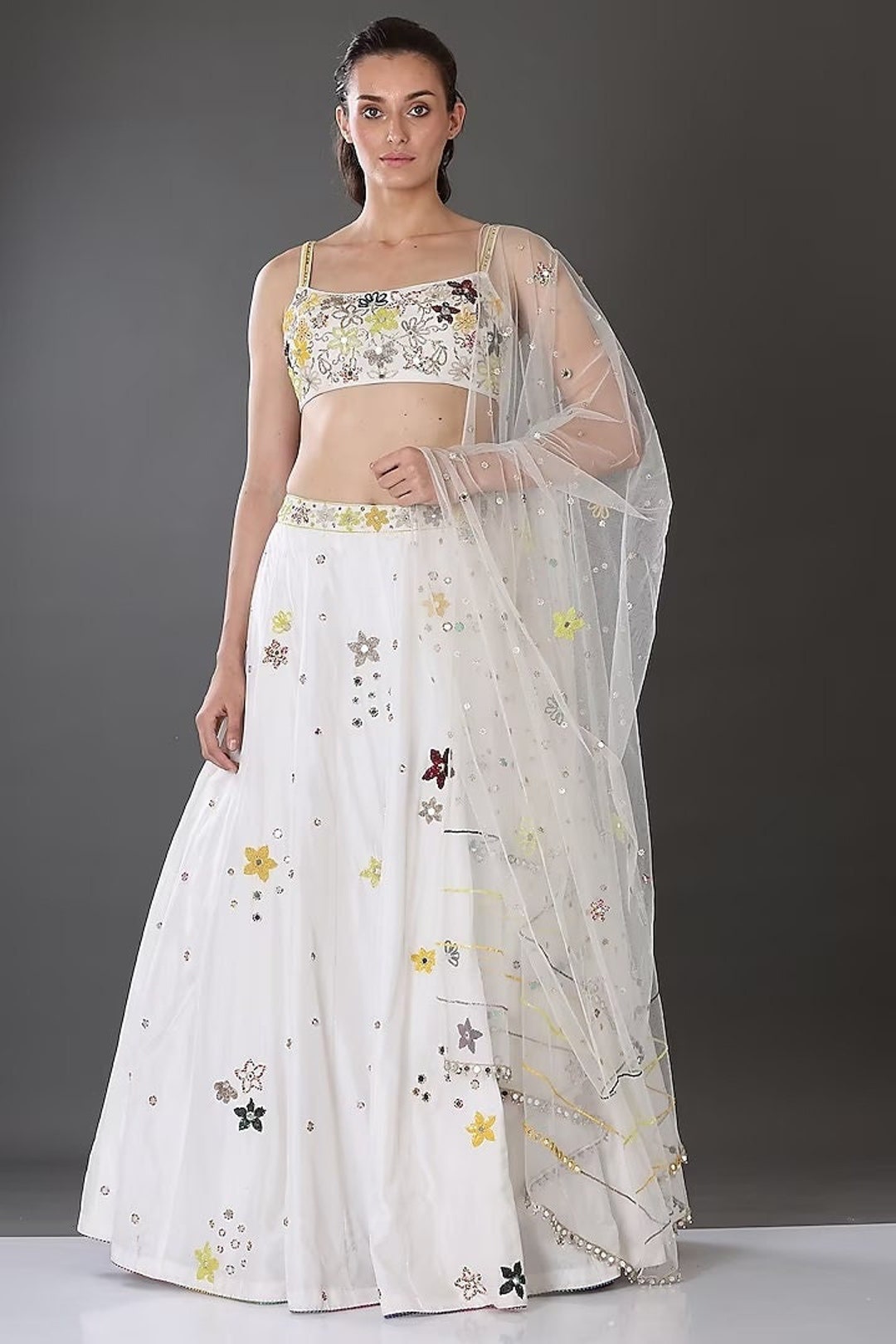 Patchwork Ivory Lehenga Set