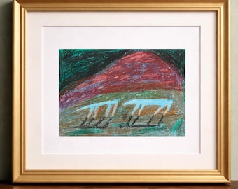 Liten expressionistisk målning • Abstrakt målning • modern konst för samlare, ett exemplar i lager • original oljekonstverk