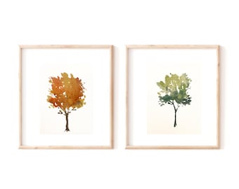 2 Original-Aquarelle • Baum • 2 Original-Aquarelle von Bäumen • 10,5 x 14,8 cm