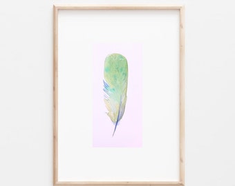 1 original watercolor / one original painting / feathers