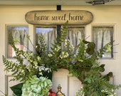 WREATH DOOR Hanger, Front Door Wreath Hanger, Home Sweet Home Over Door Hanger, Farmhouse Sign Decor, Housewarming Gift