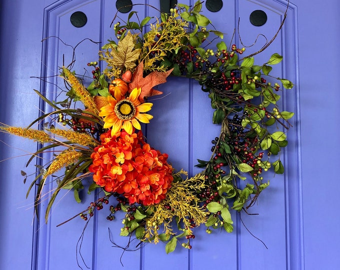 Fall Wreath Front Door Wreath Farmhouse Wreath Front Door Decor Autumn
