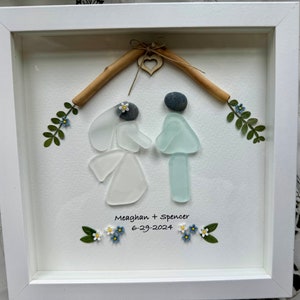 Sea Glass Pebble Art: Wedding Couple Gift