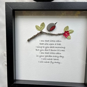 Sea Glass Pebble Art, Pebble Art Nature, Gift after Loss , Sympathy Gift, Seaglass Picture, In Memory Of