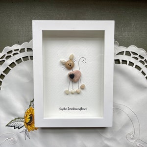 Sea Glass Pebble Art, Pebble Art Cat, Gift for Cat Lover, Friendship Gift, Seaglass Picture
