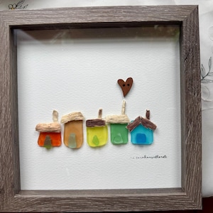 Sea Glass Pebble Art, Sea Glass House, Sea Glass Gift, Pebble Art, Rainbow Row, Pride Gift, Pride Month, One Love