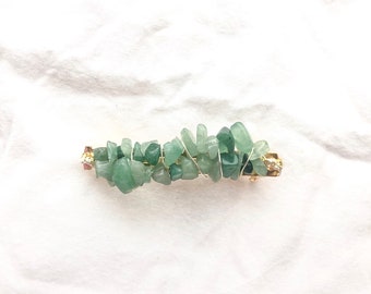 Barrette en aventurine verte