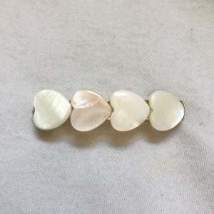 White mother-of-pearl heart hair clip