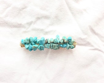 Barrette en pierre turquoise