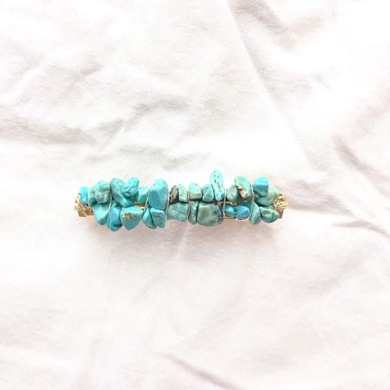 Barrette en pierre turquoise image 1