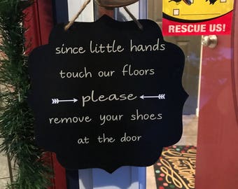 Please Remove Your Shoes Baby Sign