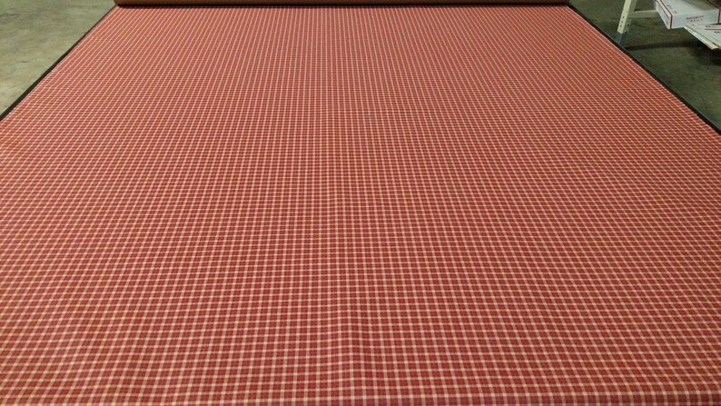 Red Plaid 7 oz Nomex Aramid Canvas Twill Fabric 63W Soft Flame Retardant FR