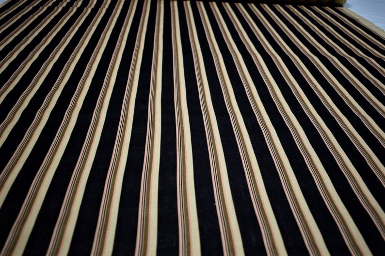 Black Striped Drapery Fabric 100 Linen Striped Stroheim Etsy