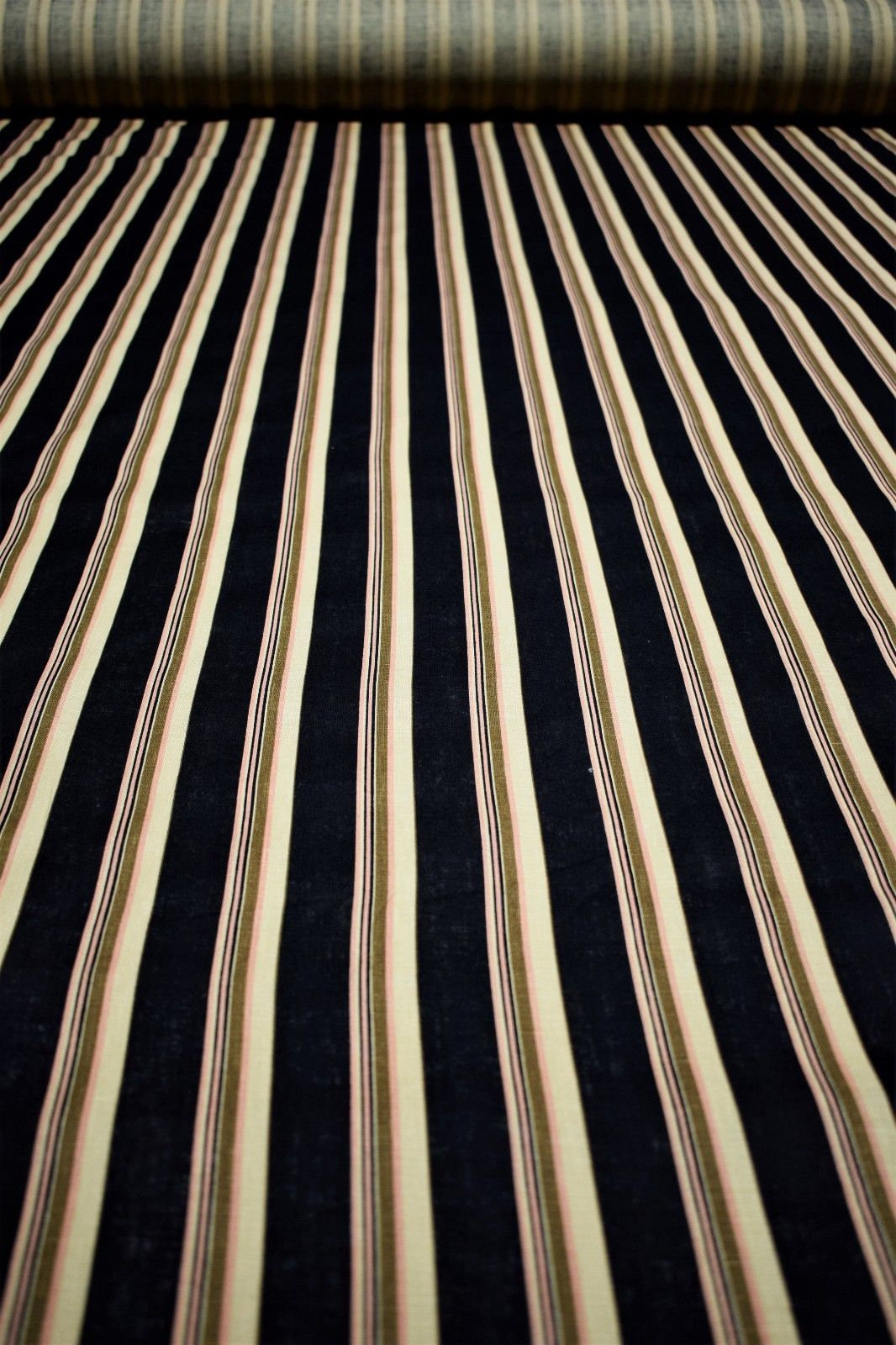 Black Striped Drapery Fabric 100 Linen Striped Stroheim Etsy