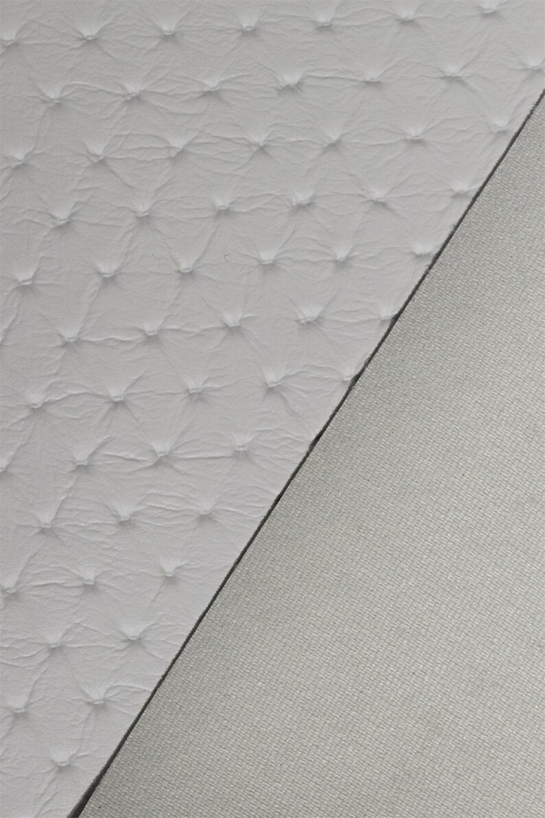 White Embossed Diamond Stitch Marine & Auto Quality Vinyl Etsy