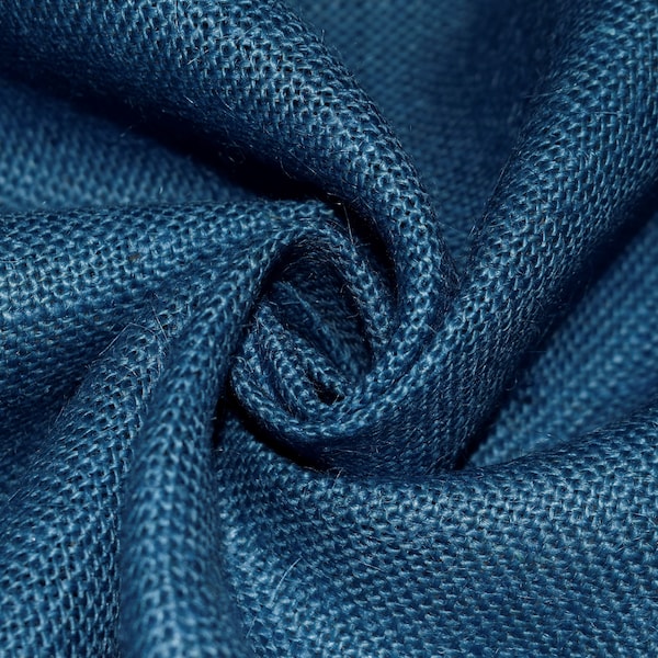 Blue Burlap Fabric Etsy