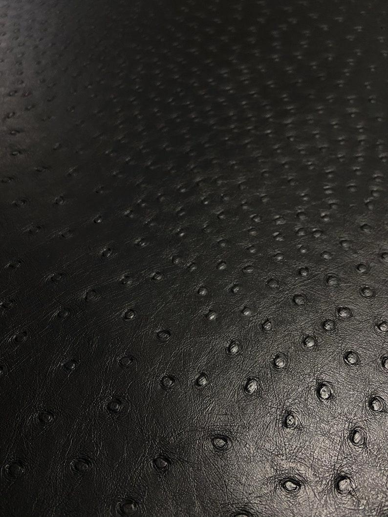 Black Ostrich Emu Faux Leather Fabric Vinyl Auto Upholstery Etsy