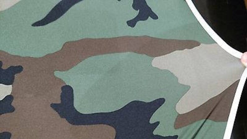 Woodland Camouflage Moisture Wicking 4-Way Stretch Fabric 62/"W Performance Knit
