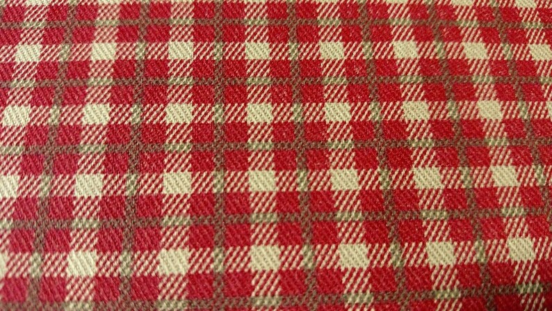 Red Plaid 7 oz Nomex Aramid Canvas Twill Fabric 63W Soft Flame Retardant FR