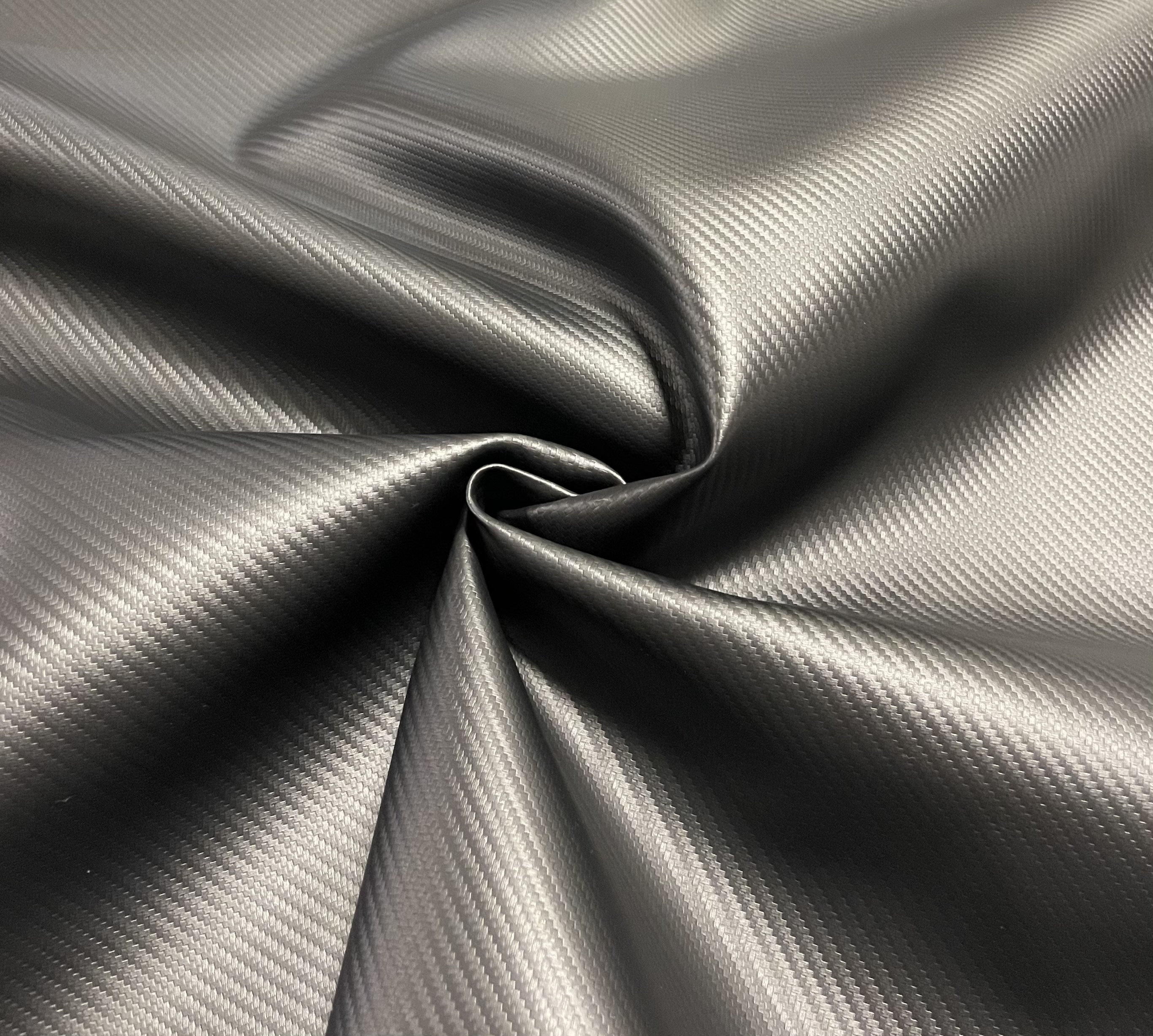Black Carbon Fiber Faux Leather Fabric Vinyl Auto Upholstery 54W