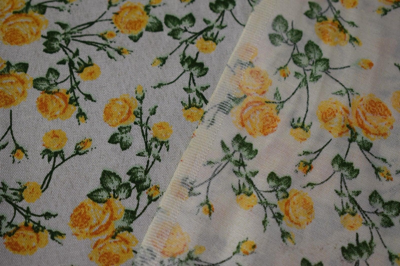 Orange Rose Floral Print Quilting Fabric Craft Apparel Upholstery 45W