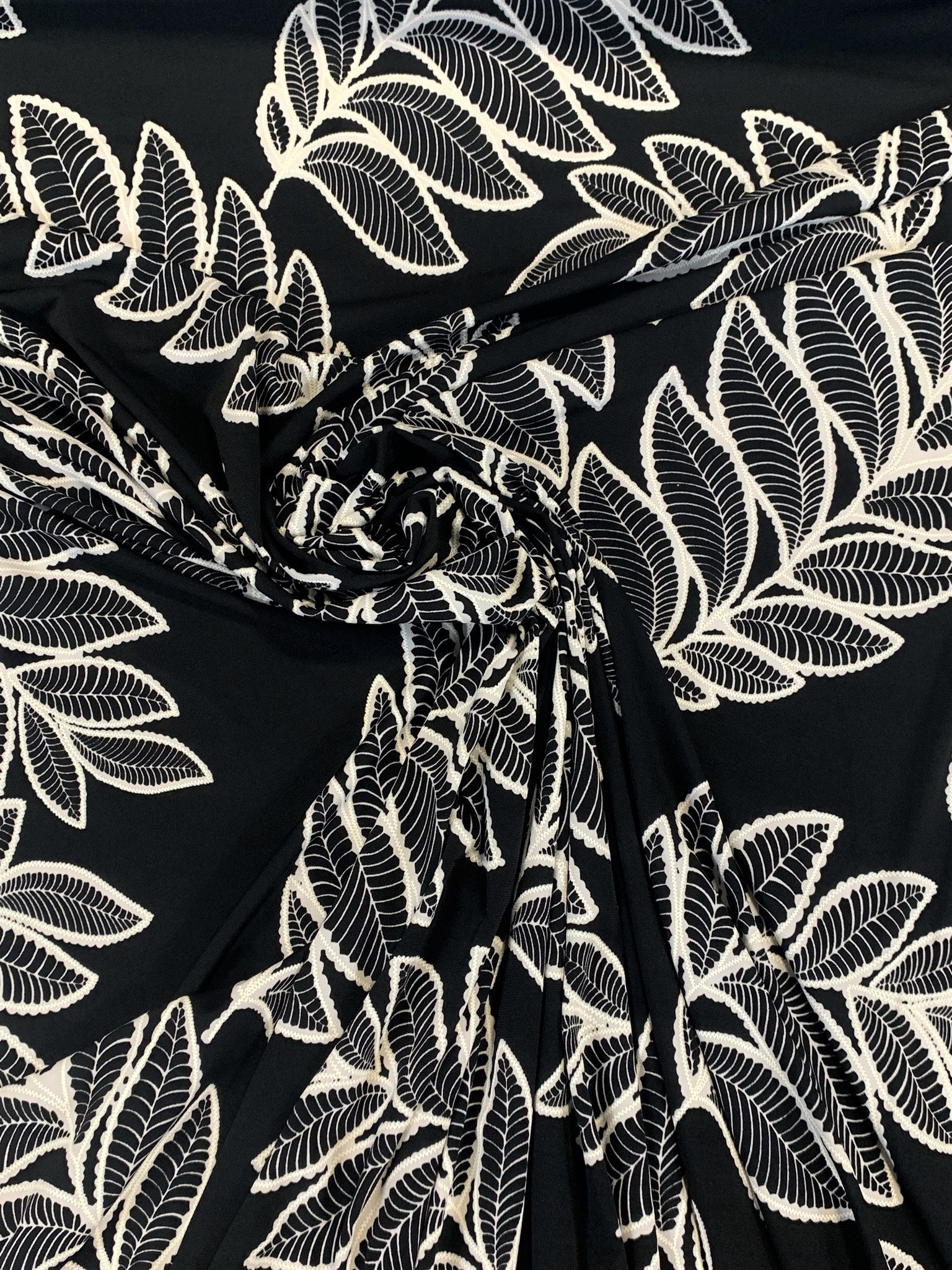 Black White Palm Leaves 2-way Stretch Fabric Shirt Apparel - Etsy