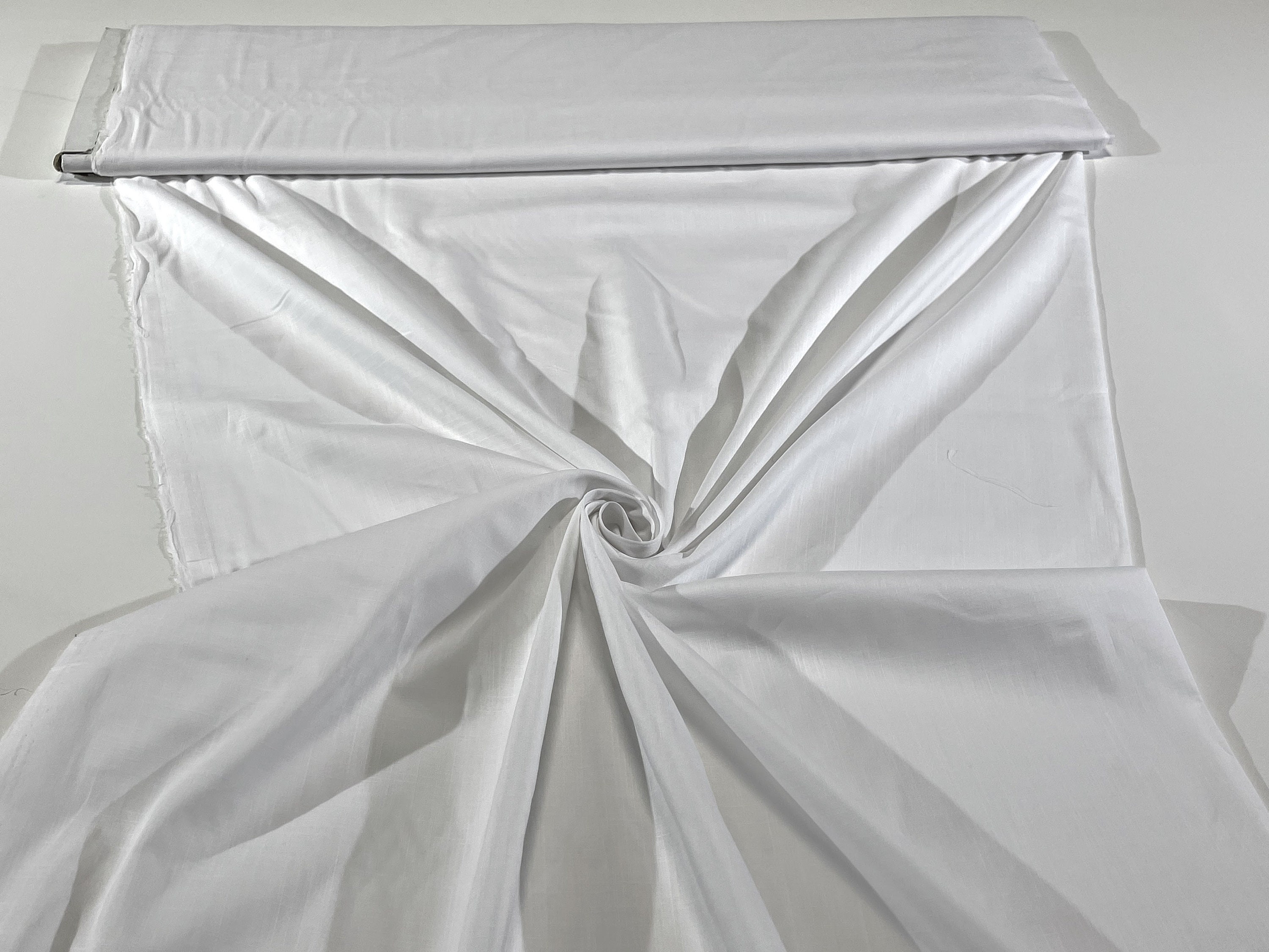 Pure White 100 Cotton Lawn Fabric Fine Linen Look 56 Etsy