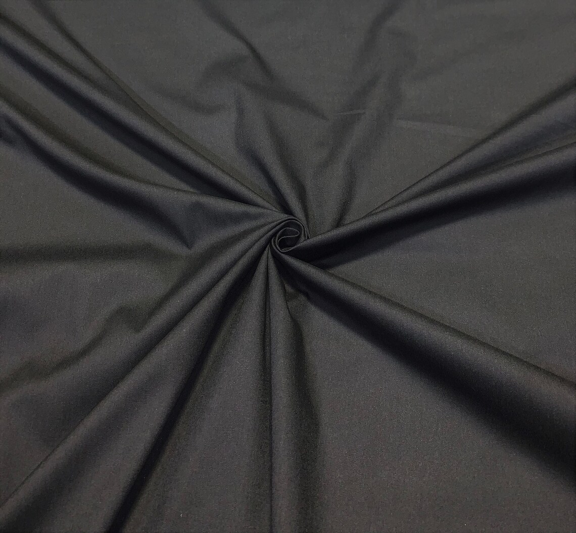 Jet Black Solid Color Quilting Fabric Craft Apparel Upholstery | Etsy