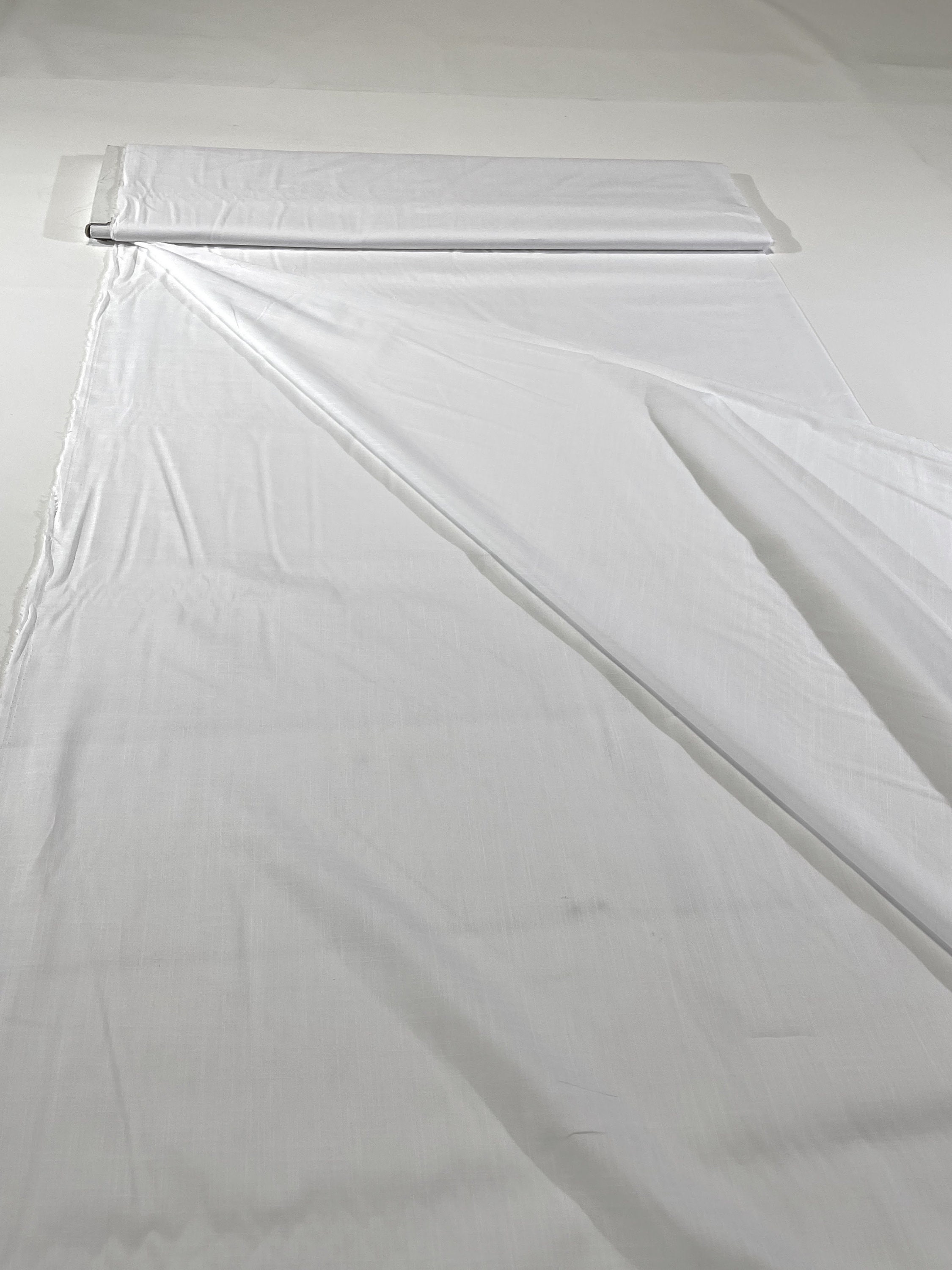 Pure White 100 Cotton Lawn Fabric Fine Linen Look 56 Etsy