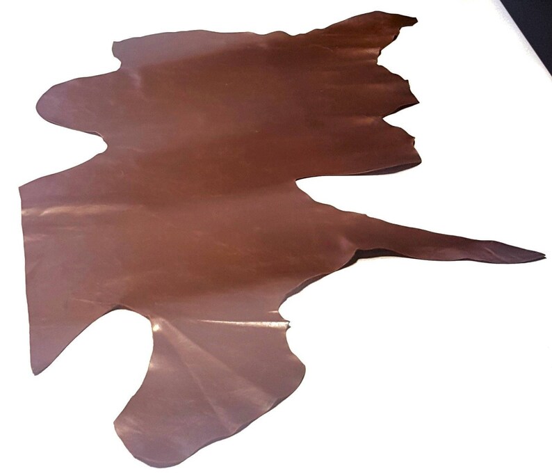 Leather Cow Hide Glossy Chestnut Half Upholstery Crafts Etsy Australia