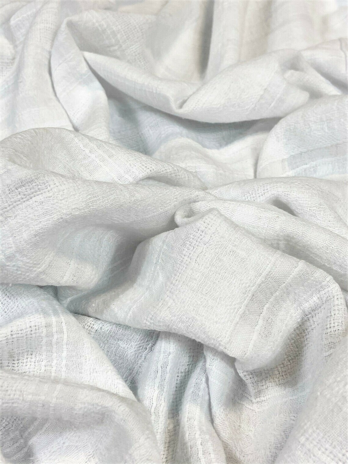White Jacquard Bubble Gauze Fabric 100 Cotton 52 Wide Etsy