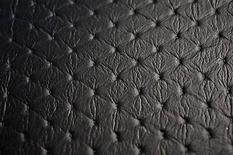 Black Embossed Diamond Stitch Faux Leather Fabric Vinyl Etsy