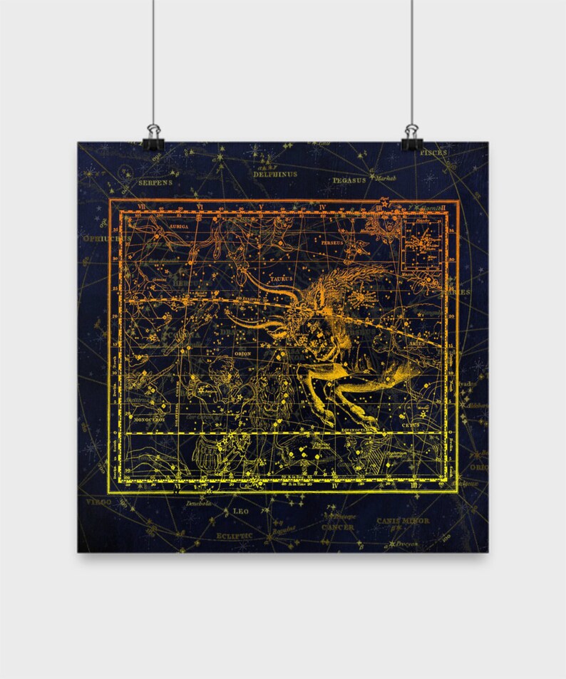 Taurus Star Chart Poster Experience the beauty of the Astrological world. These star charts